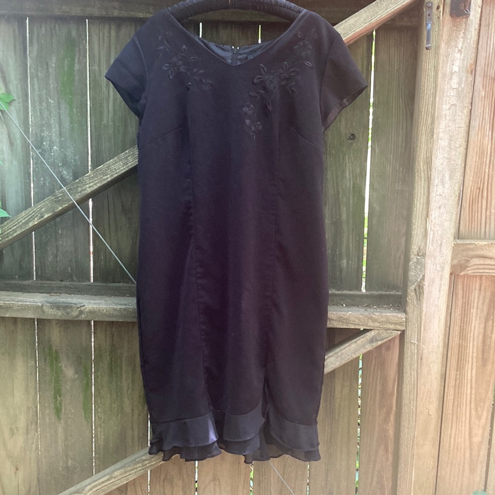 Melissa Harper black embroidered dress